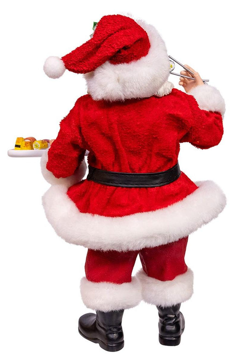 Shop For Kurt Adler 10.5 - Inch Fabriché Santa with Sushi Platter
