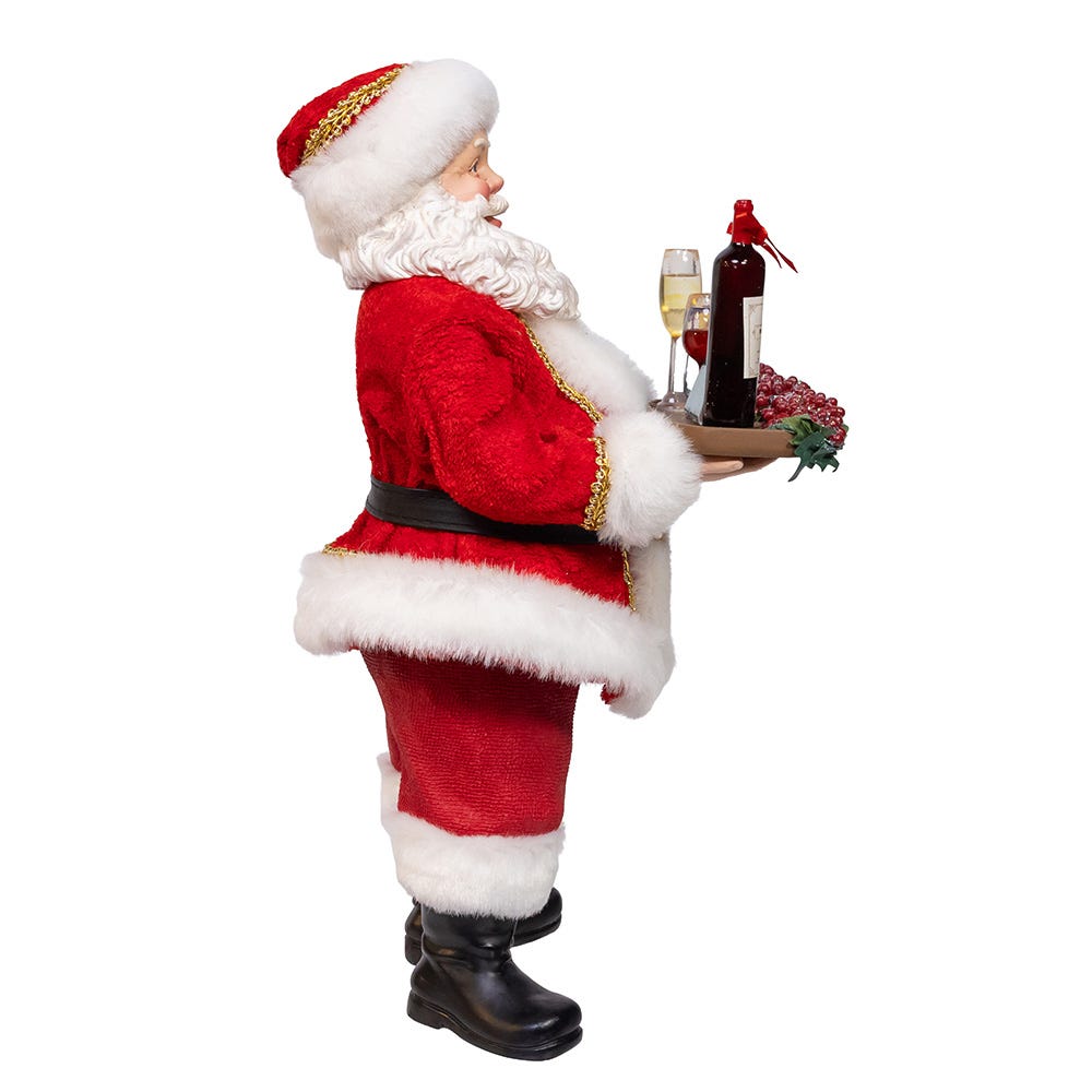 Shop For Kurt Adler 10.5 - Inch Fabriché Wine Santa