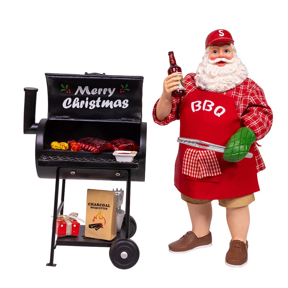 Shop For Kurt Adler 10.75 - Inch Barbecue Grill Santa Figurine