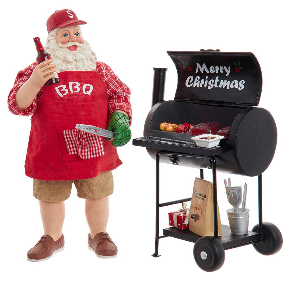 Shop For Kurt Adler 10.75 - Inch Barbecue Grill Santa Figurine