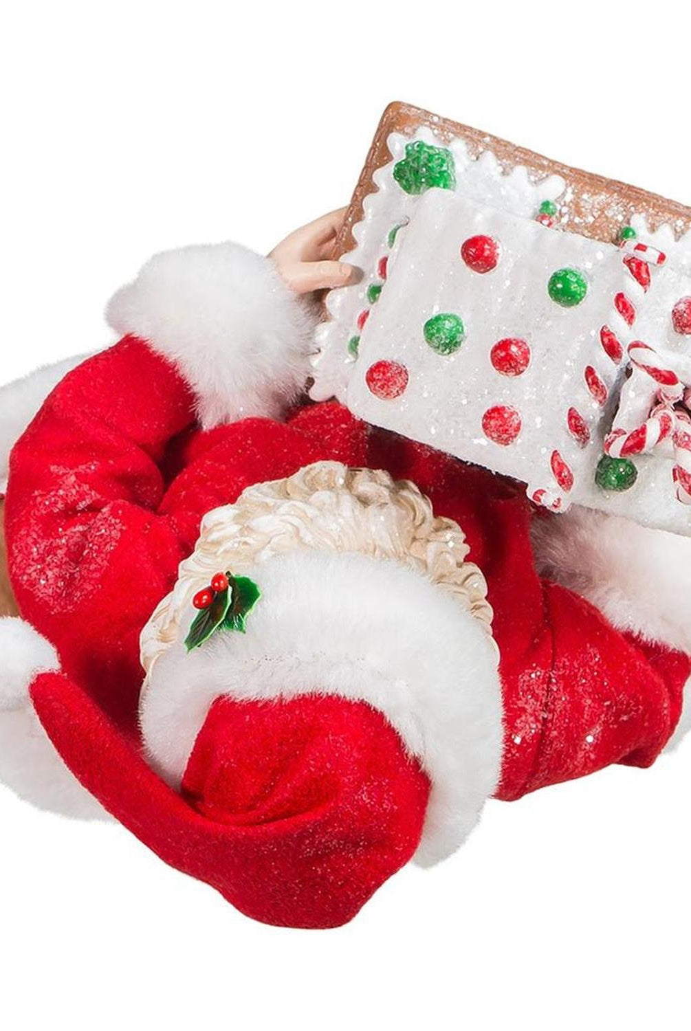 Kurt Adler 11" Battery-Operated Santa with Light-Up Gingerbread House