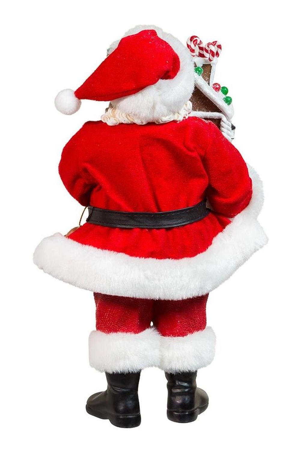 Kurt Adler 11" Battery-Operated Santa with Light-Up Gingerbread House