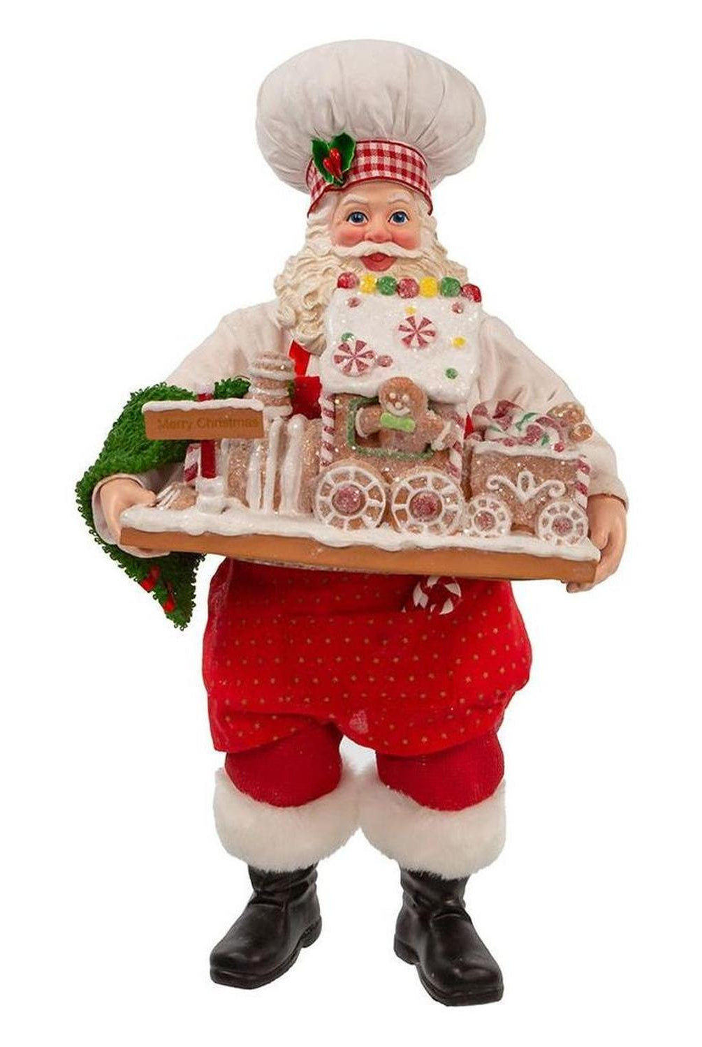 Kurt Adler 11" Fabriché Santa with Gingerbread Train