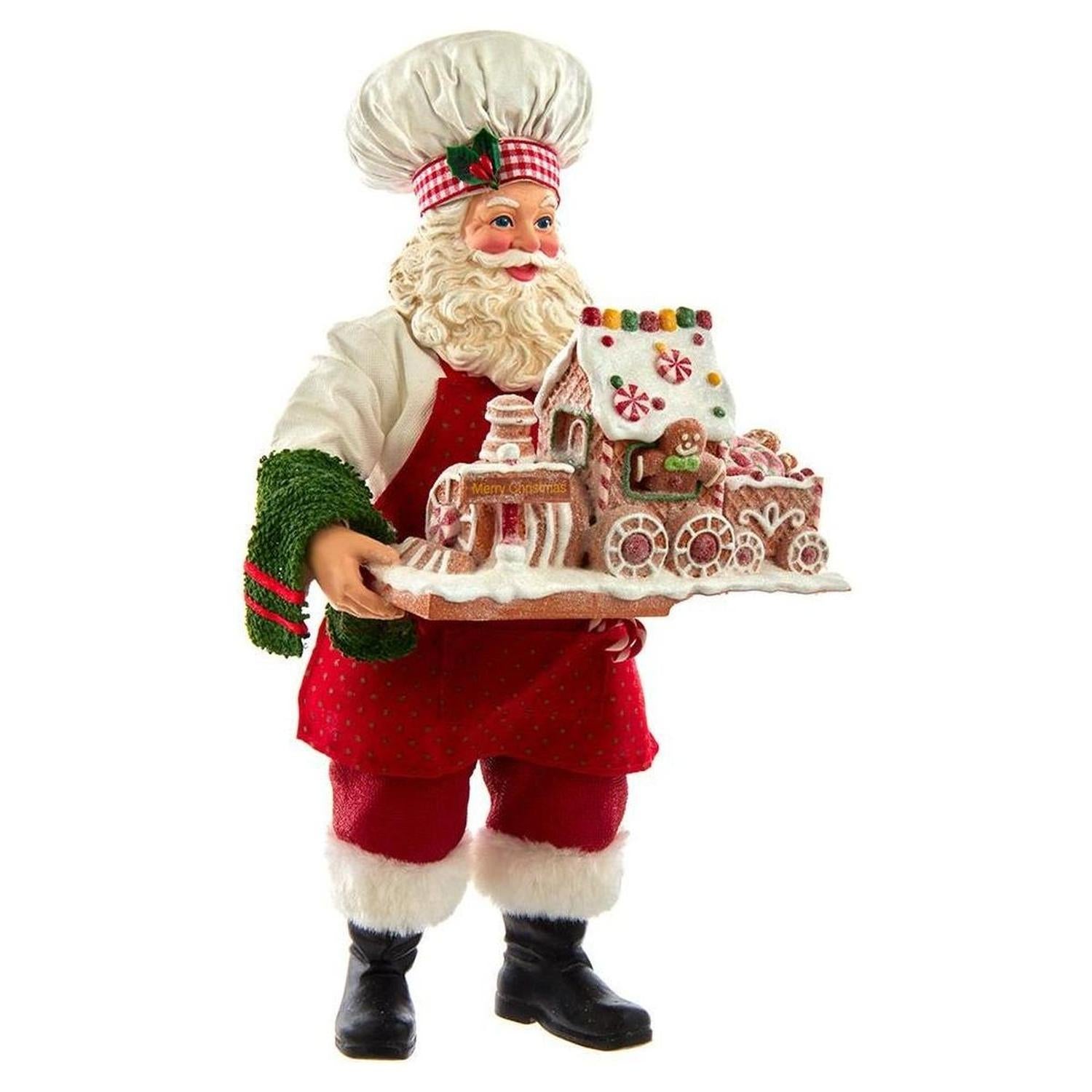 Shop For Kurt Adler 11" Fabriché Santa with Gingerbread Train