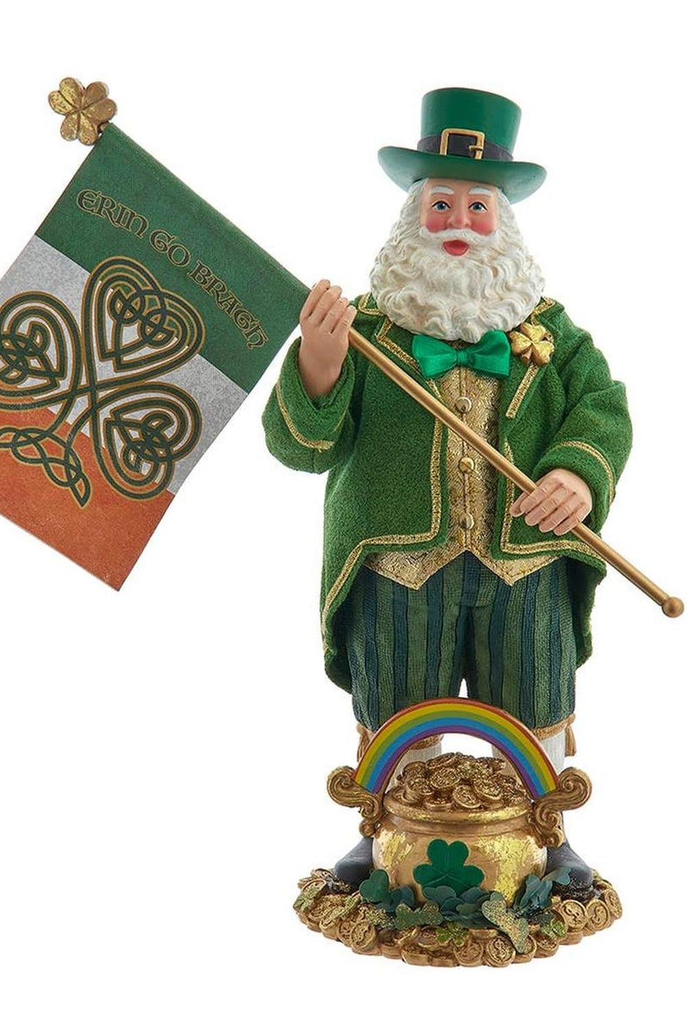Kurt Adler 11-Inch Fabriché Musical Irish Santa