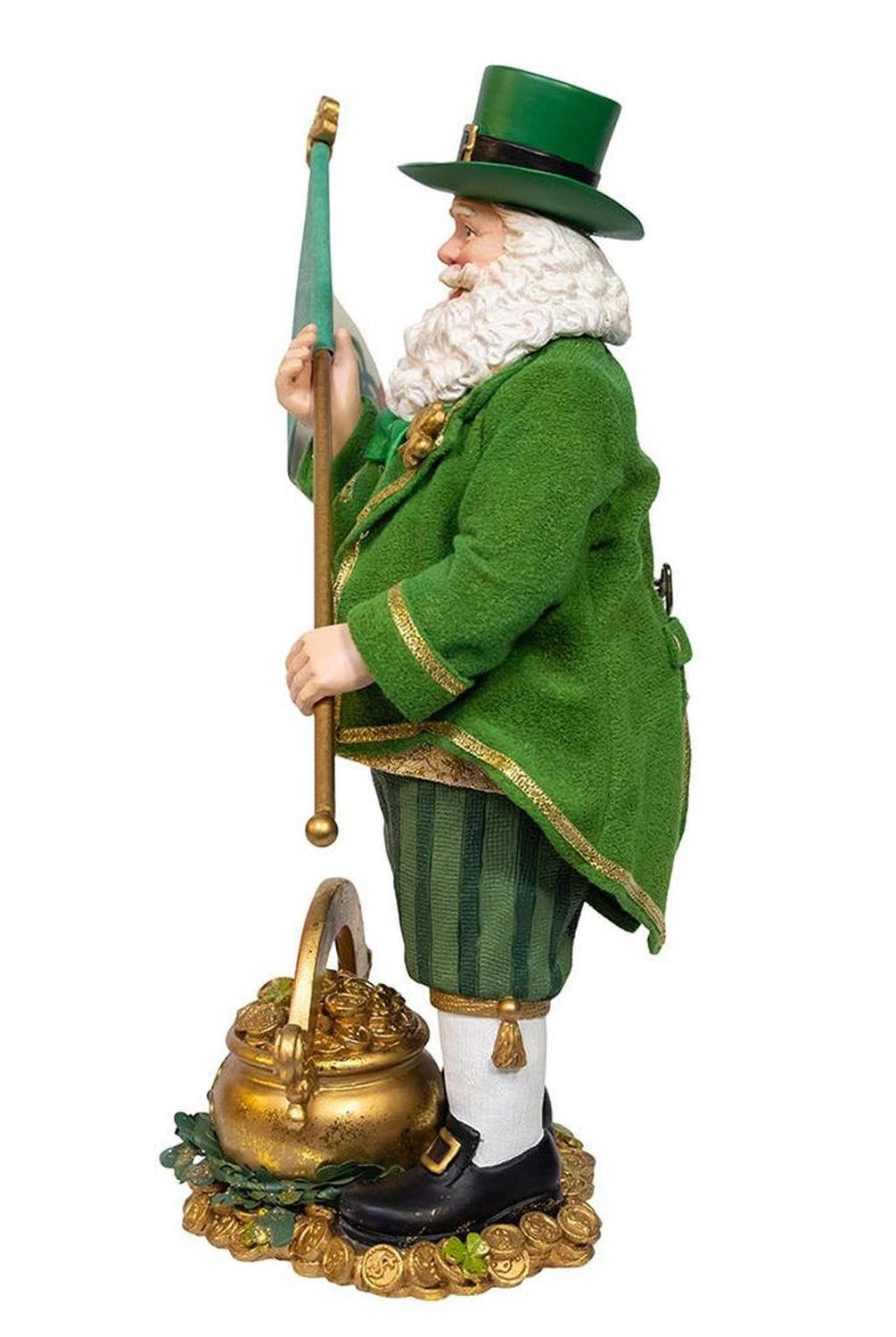 Kurt Adler 11-Inch Fabriché Musical Irish Santa