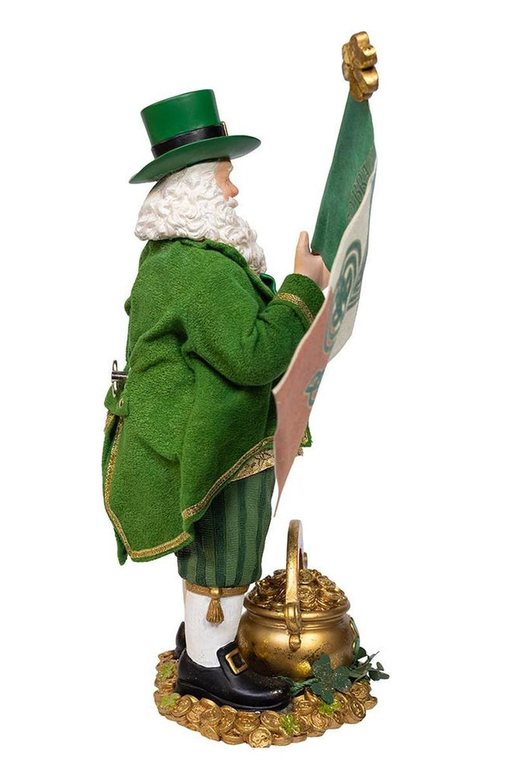 Kurt Adler 11-Inch Fabriché Musical Irish Santa