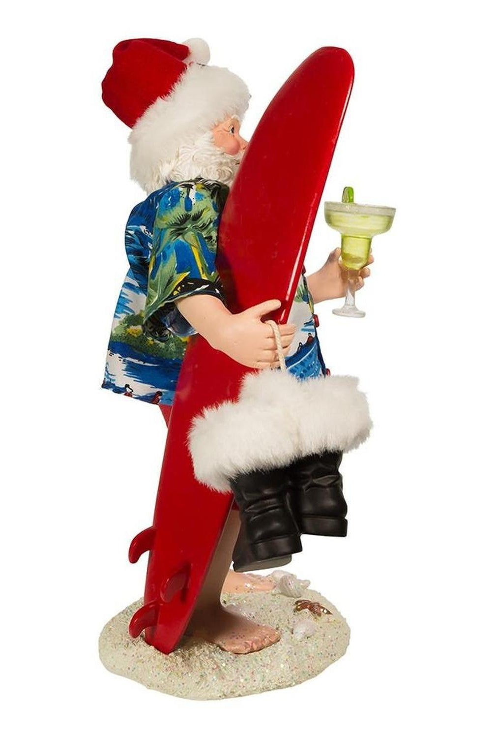 Kurt Adler 11-Inch Fabriché Santa with Surfboard and Drink