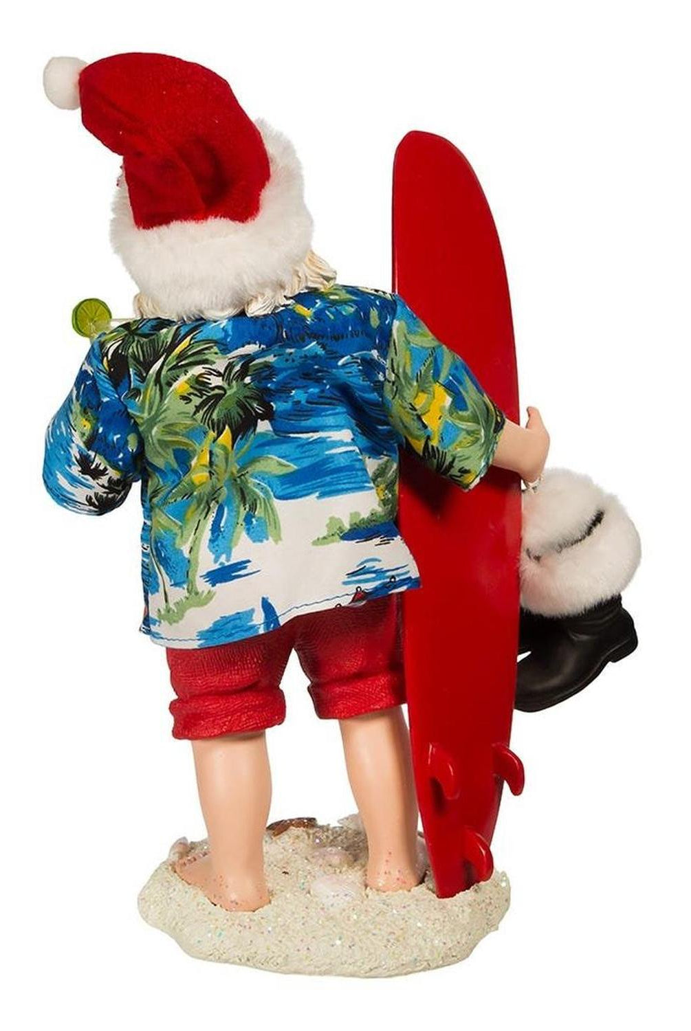 Kurt Adler 11-Inch Fabriché Santa with Surfboard and Drink