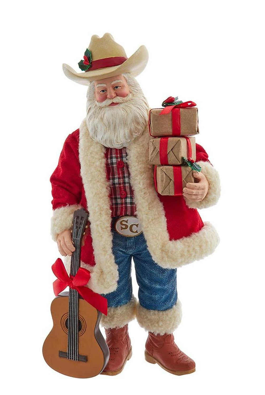Kurt Adler 11-Inch Fabriché Western Santa with Guitar