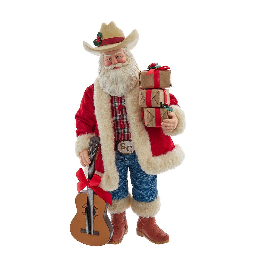 Shop For Kurt Adler 11 - Inch Fabriché Western Santa with Guitar