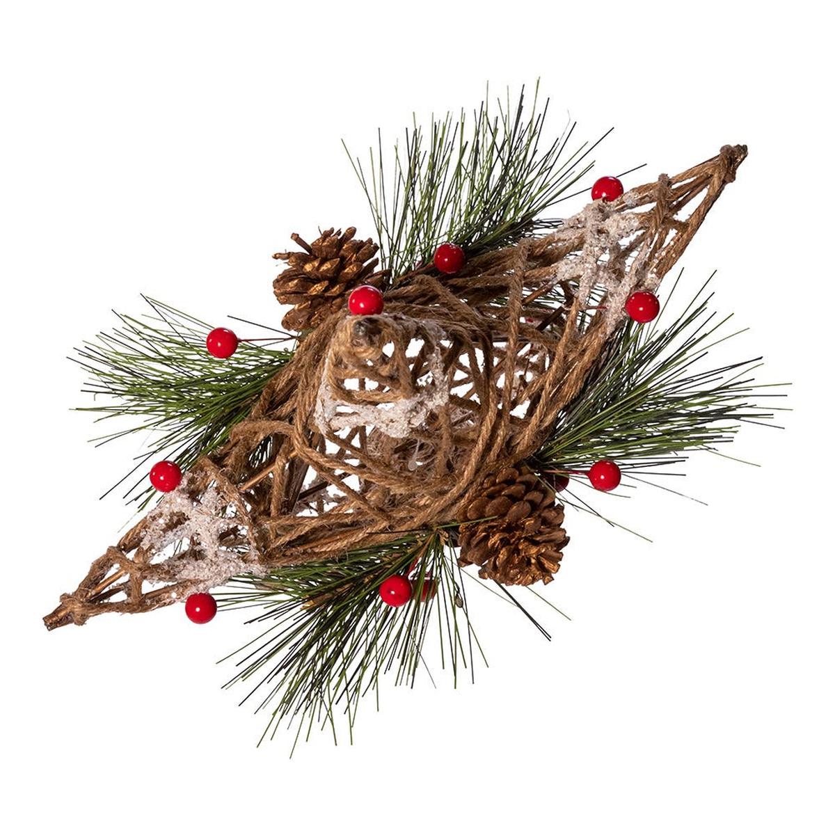 Shop For Kurt Adler 11 - Inch Natural Star with Pinecones Treetop
