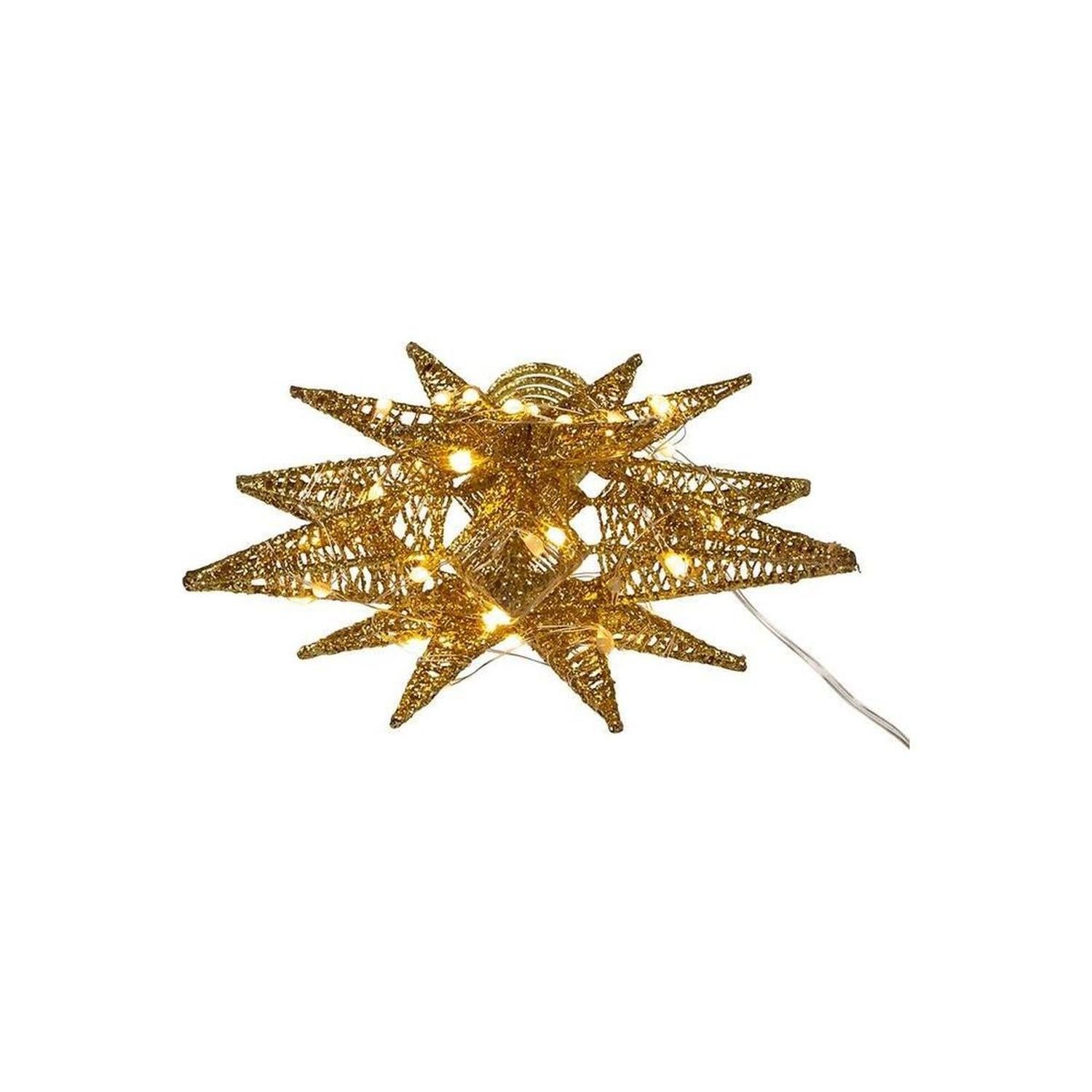 Shop For Kurt Adler 11" Pre - Lit Twinkling LED Gold Starburst Tree Topper