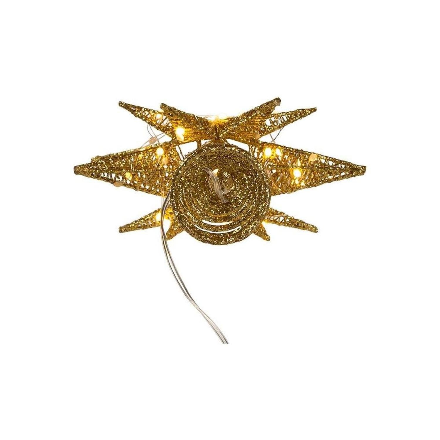 Shop For Kurt Adler 11" Pre - Lit Twinkling LED Gold Starburst Tree Topper