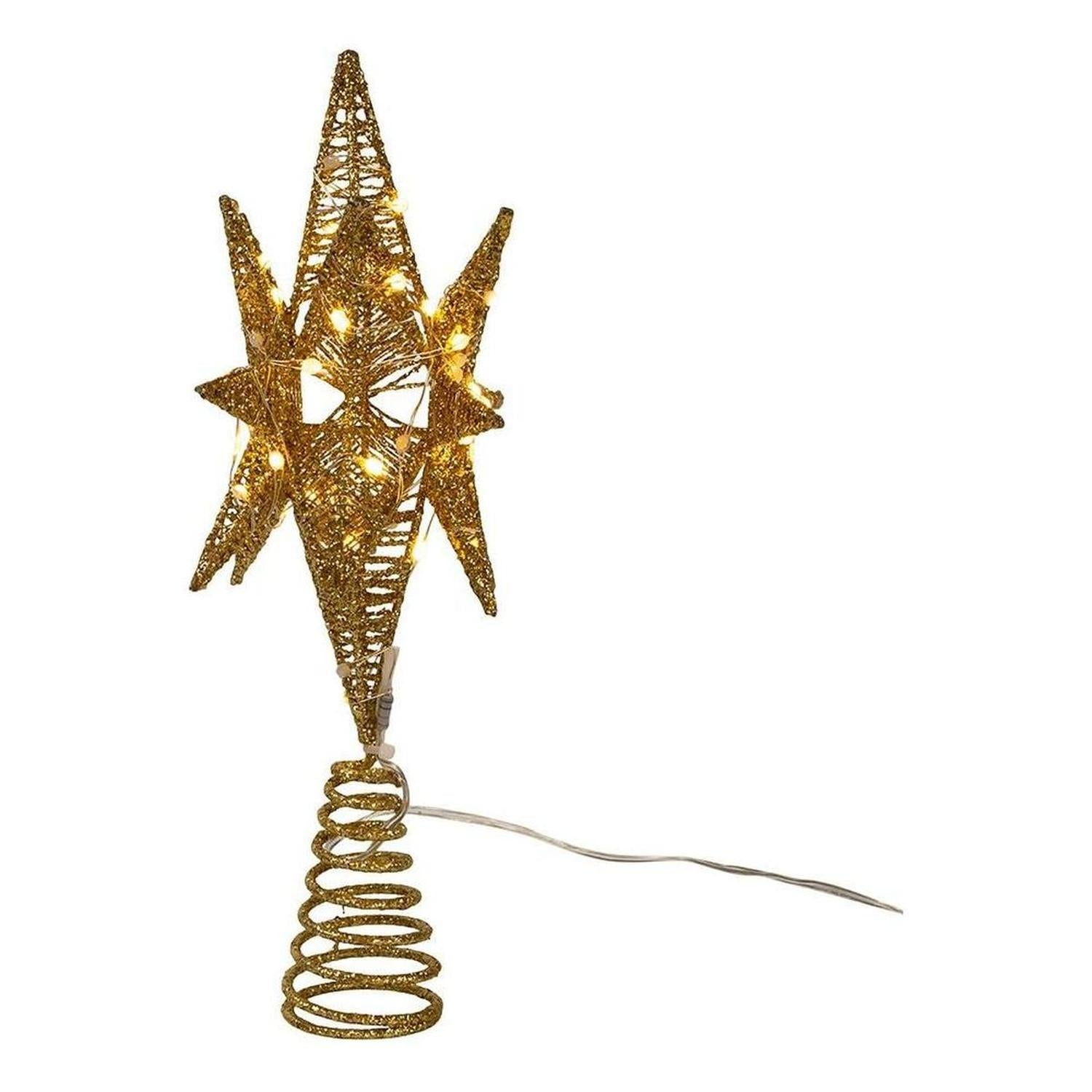 Shop For Kurt Adler 11" Pre - Lit Twinkling LED Gold Starburst Tree Topper
