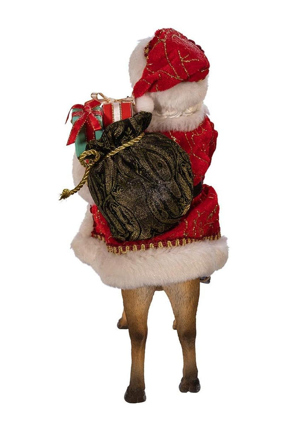 Kurt Adler 11.5-Inch Fabriché Santa on Reindeer