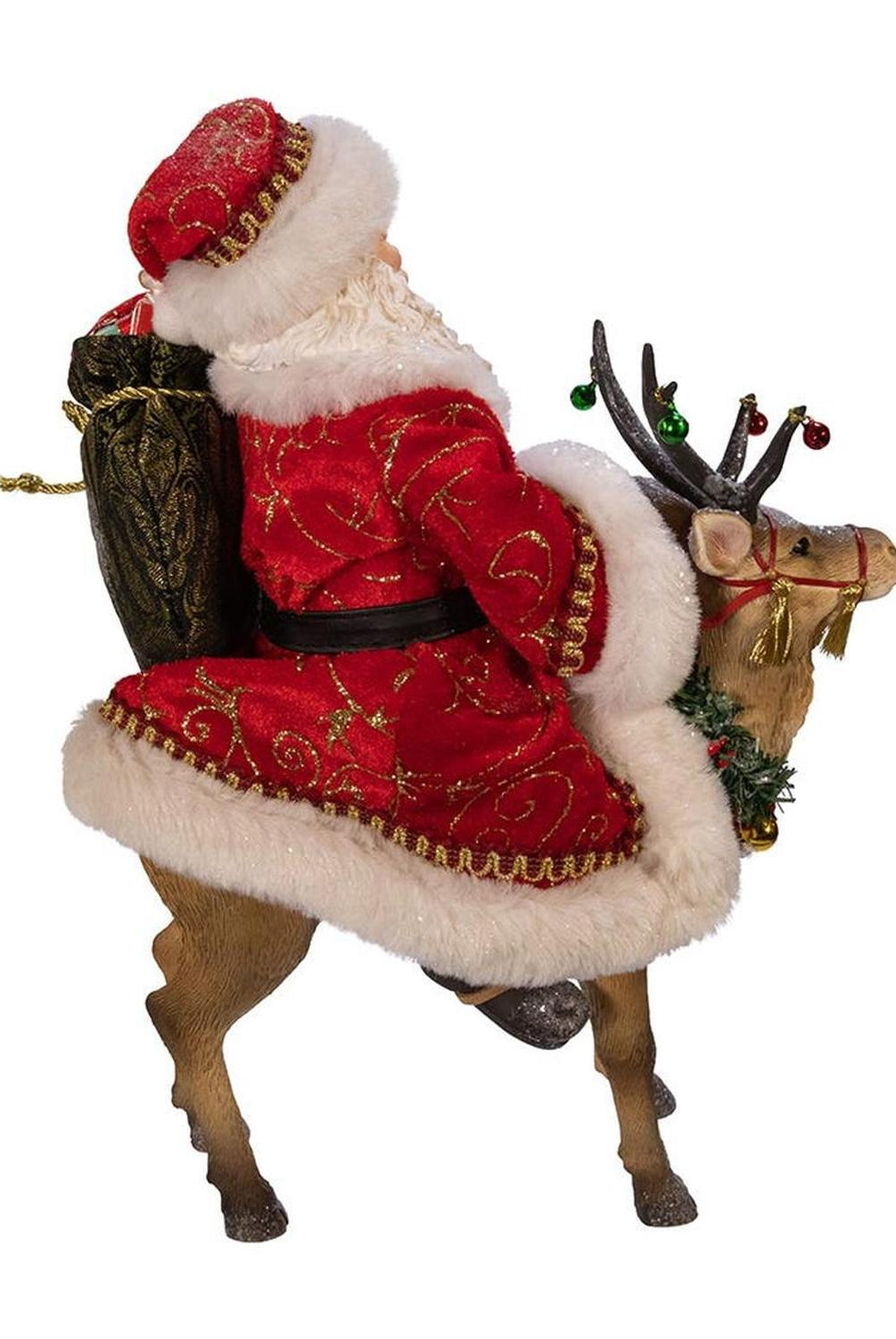 Kurt Adler 11.5-Inch Fabriché Santa on Reindeer