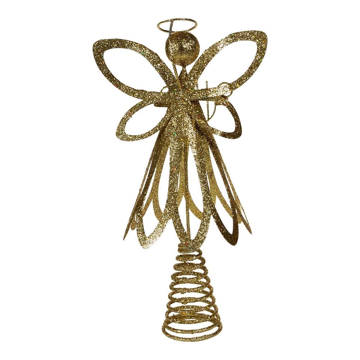 Shop For Kurt Adler 12 - Inch Gold Glitter Metal Angel Treetop