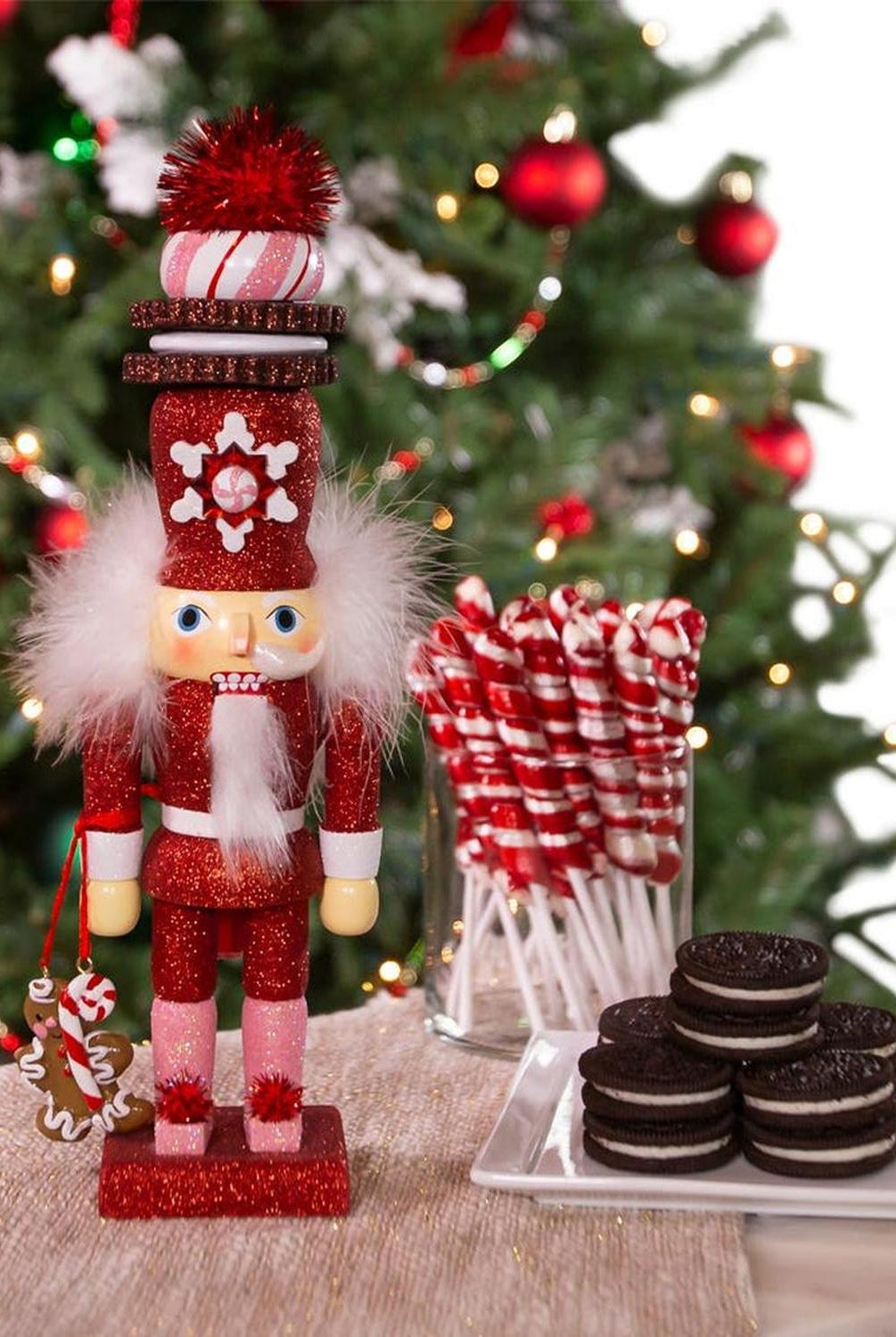Kurt Adler 12-Inch Hollywood Red Gingerbread Nutcracker with Cookie Hat