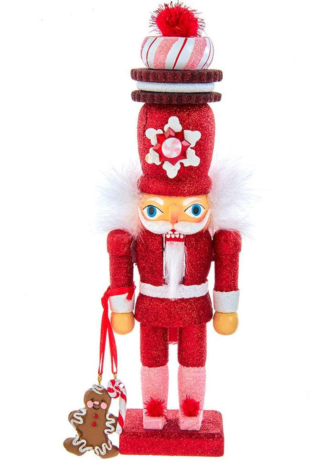 Kurt Adler 12-Inch Hollywood Red Gingerbread Nutcracker with Cookie Hat