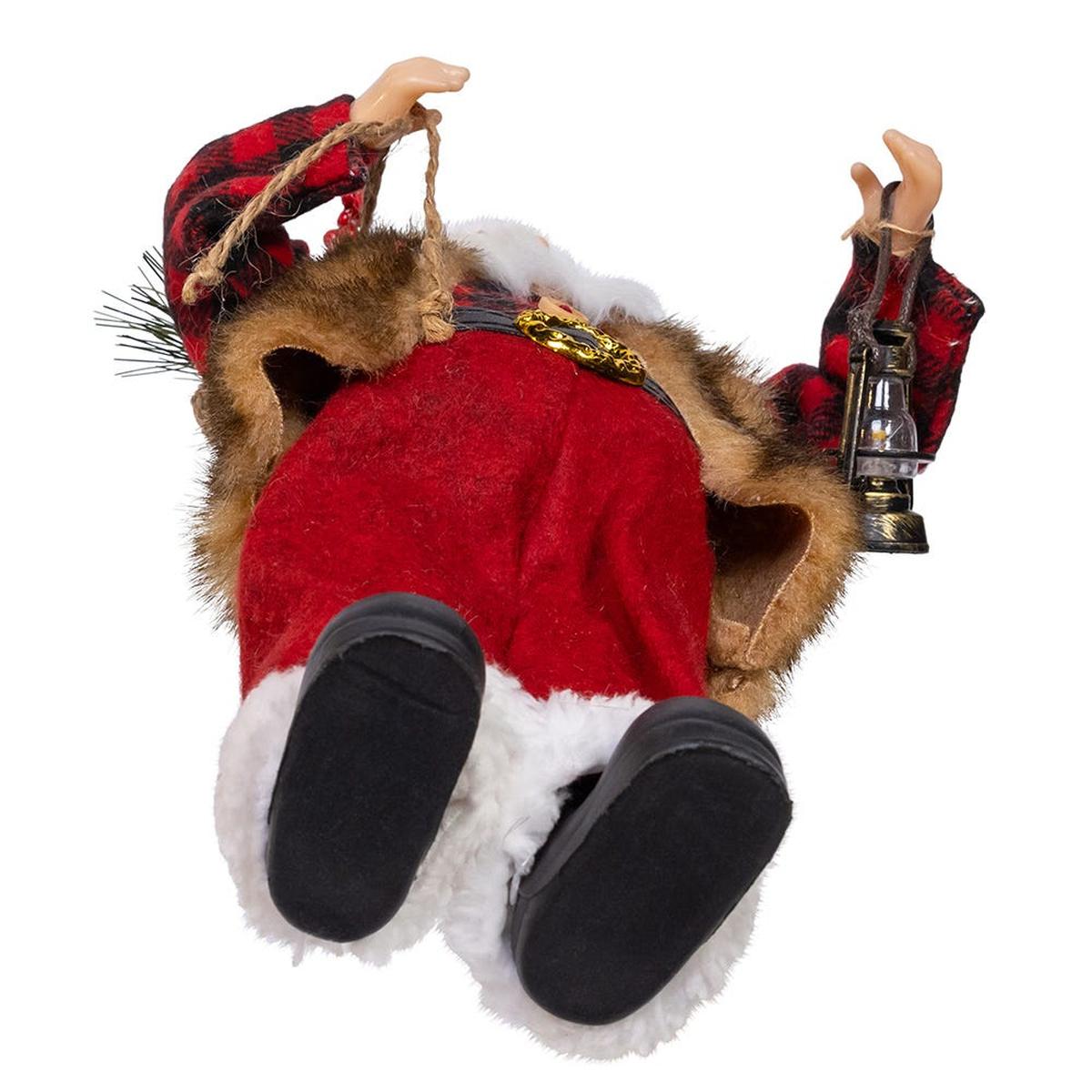 Shop For Kurt Adler 12 - Inch Standing Christmas Santa with Plaid Shirt, Sack and Lantern