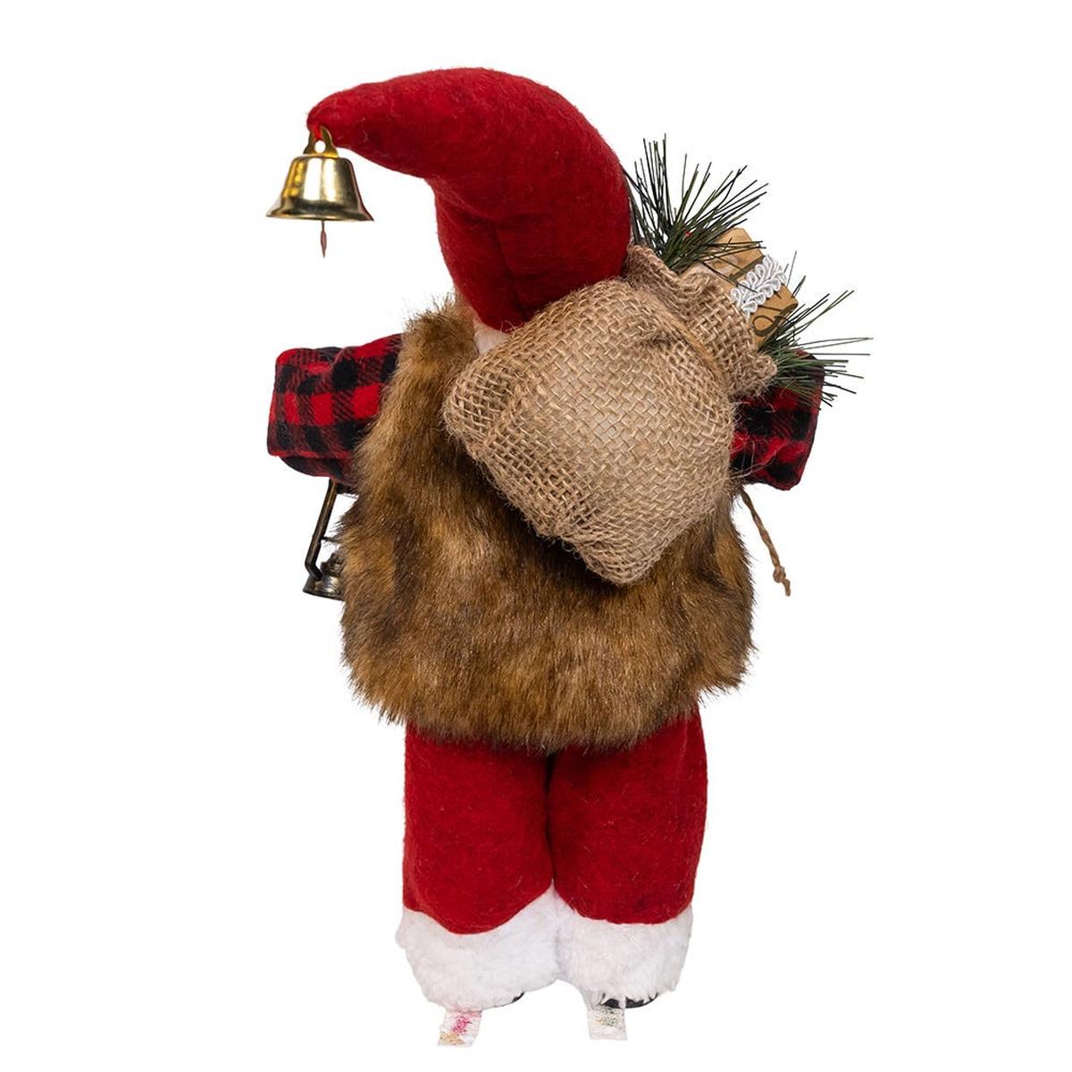 Shop For Kurt Adler 12 - Inch Standing Christmas Santa with Plaid Shirt, Sack and Lantern