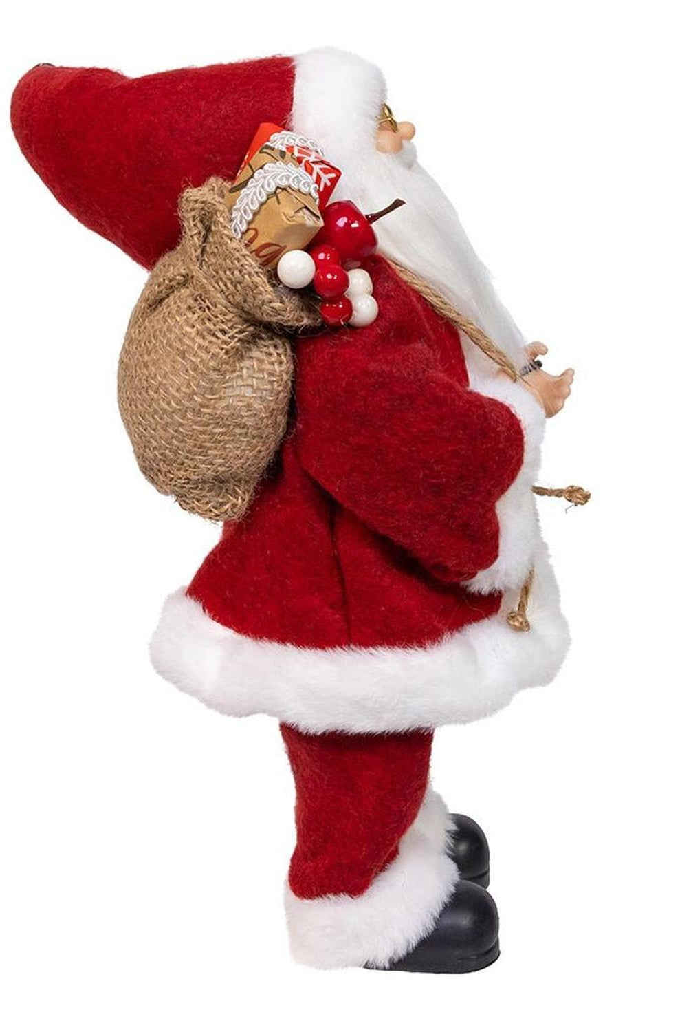 Kurt Adler 12-Inch Standing Christmas Santa with Sack and Lantern