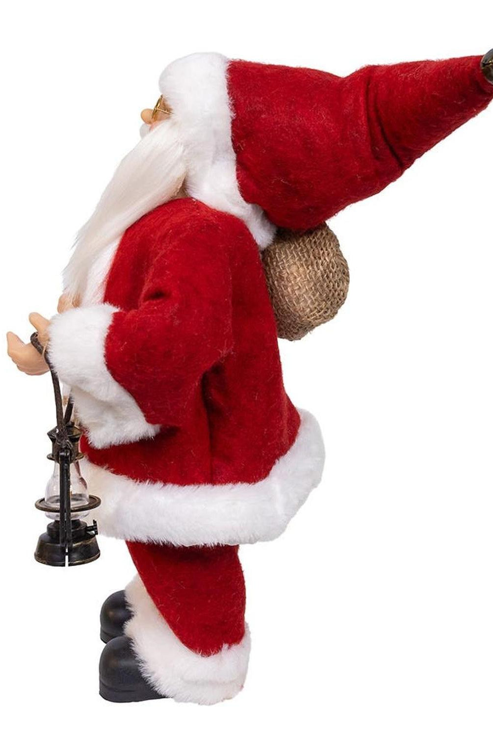 Kurt Adler 12-Inch Standing Christmas Santa with Sack and Lantern