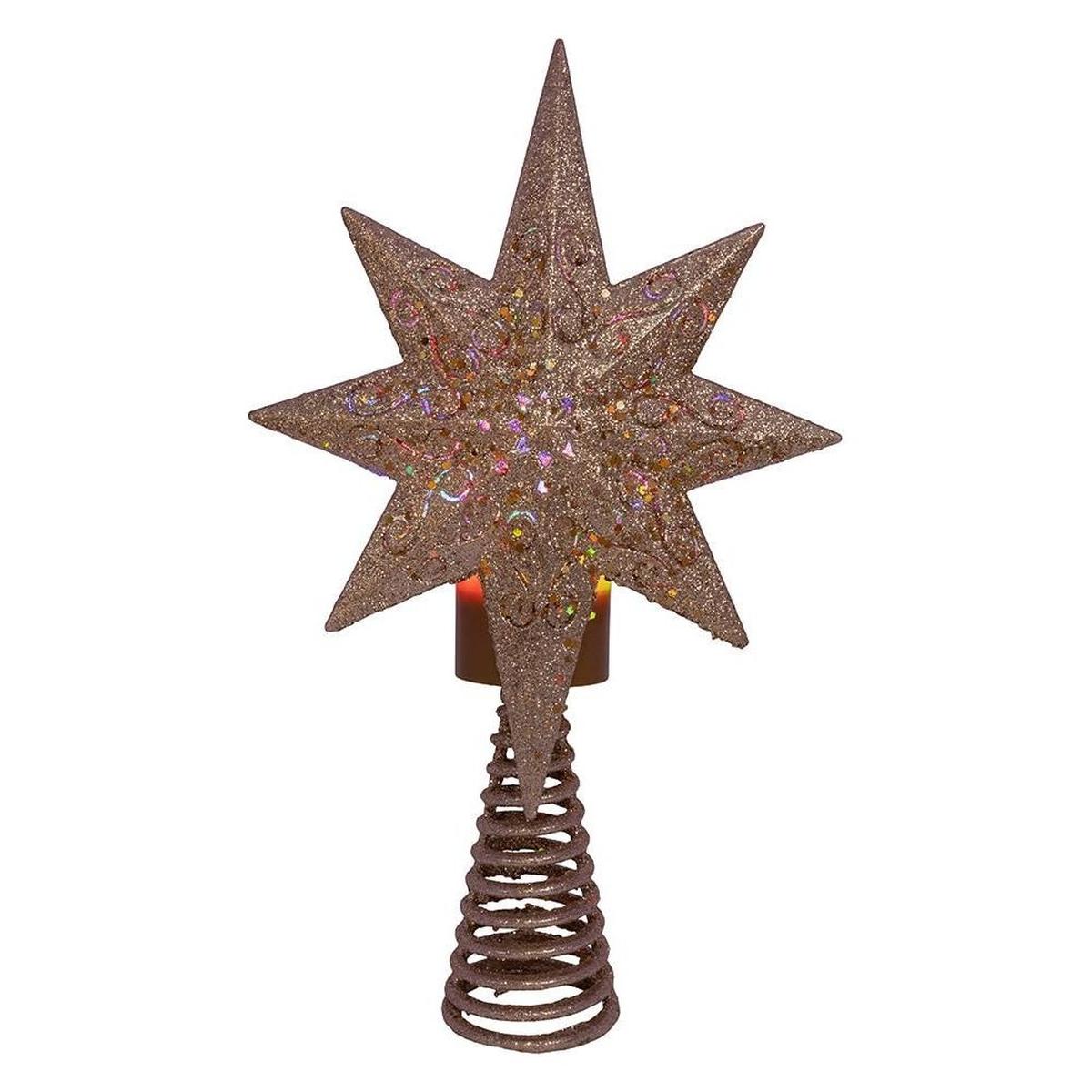Shop For Kurt Adler 13.4 Inch Gold Glitter Polaris Projector Tree Topper