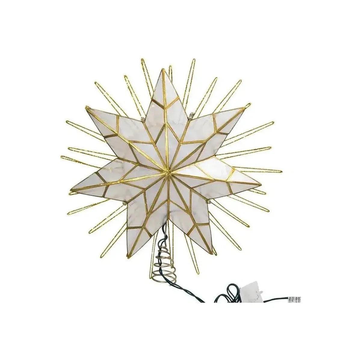 Shop For Kurt Adler 14 - Inch 7 - Point Natural Capiz Star Lighted Treetop