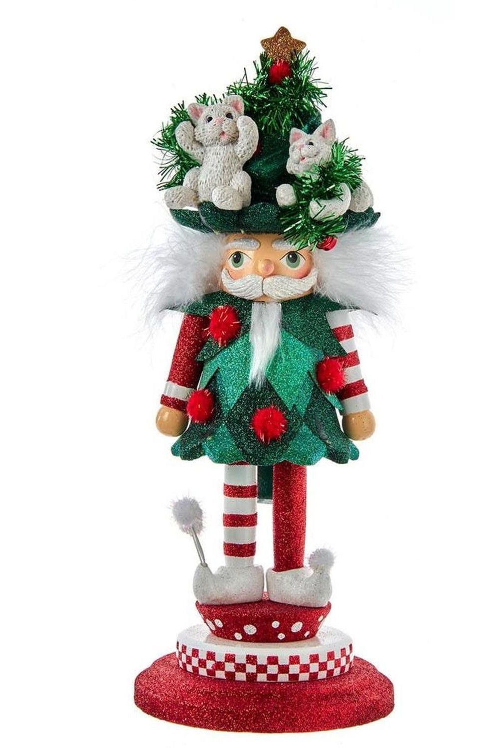 Kurt Adler 14-Inch Hollywood Cats In Tree Hat Nutcracker