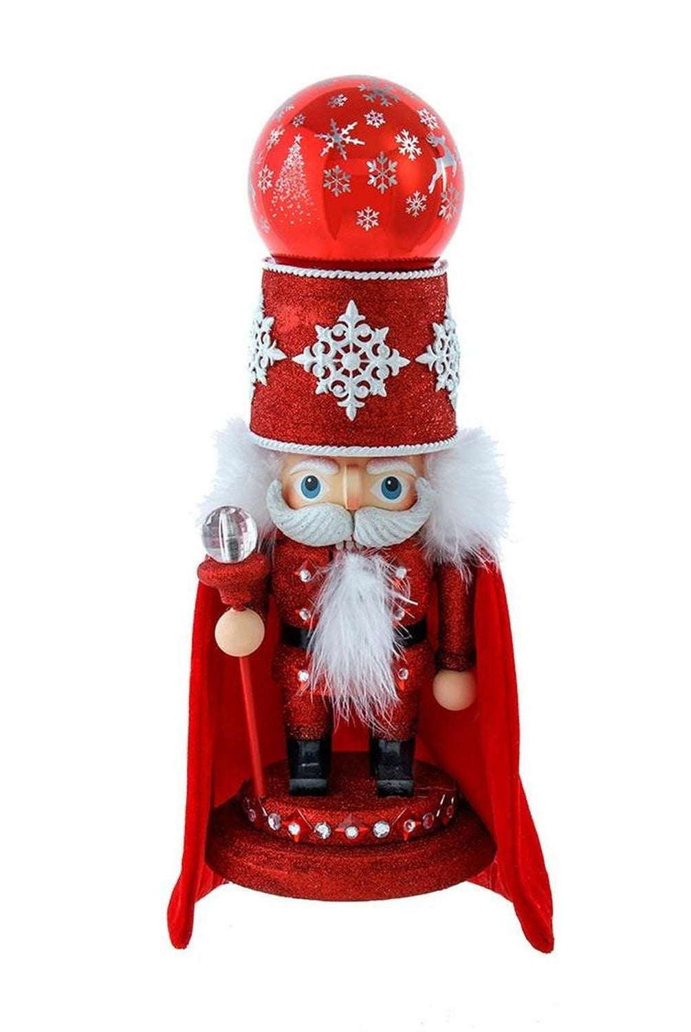 Kurt Adler 14.5-Inch Musical Red Soldier With Water Globe Nutcracker