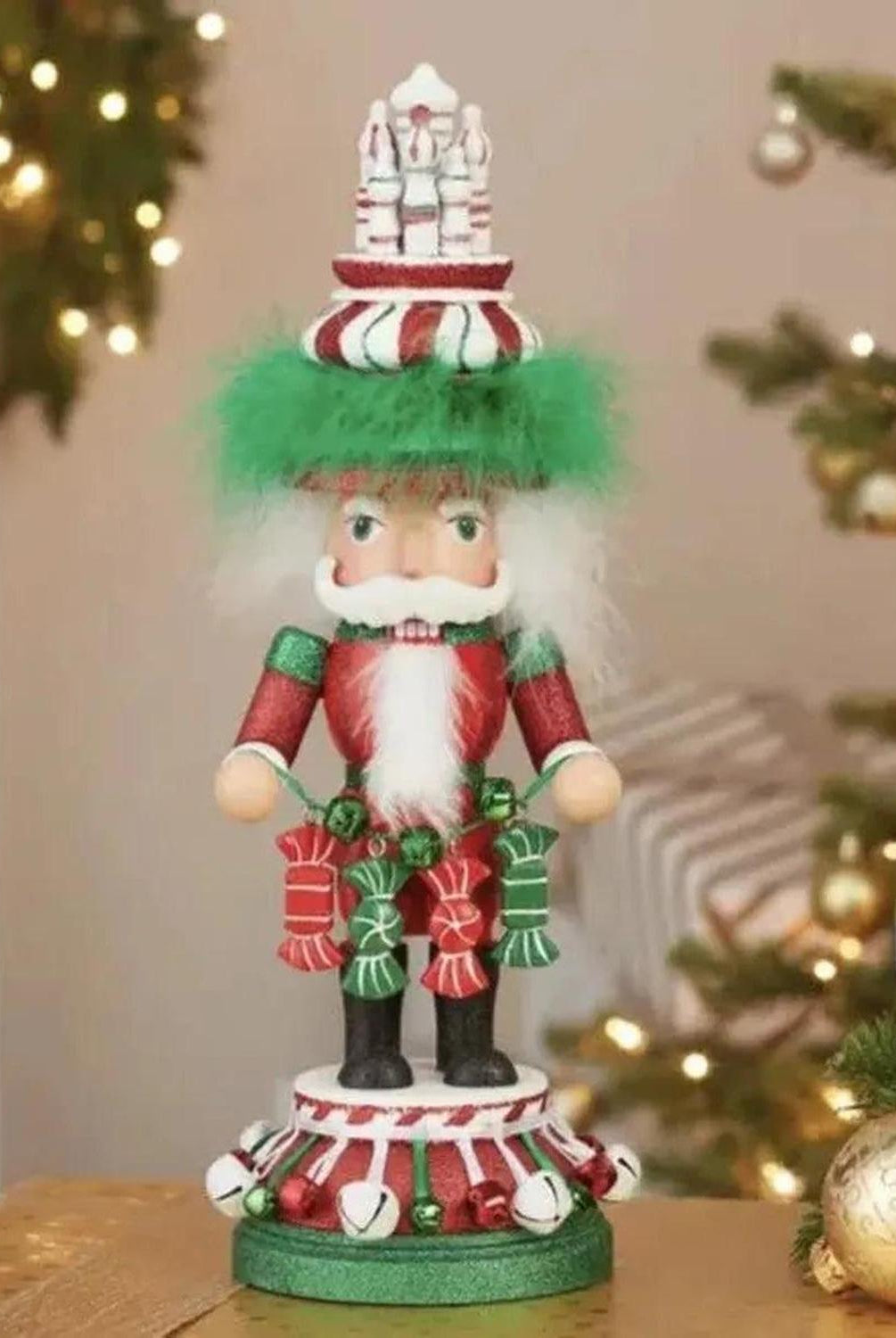 Shop For Kurt Adler 15" Hollywood Nutcrackers™ Red, White & Green Candy Tower Hat Nutcracker