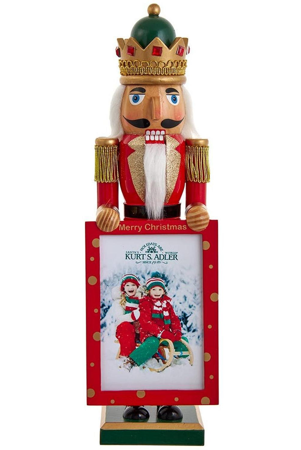 Kurt Adler 15-Inch Nutcracker King Holding Picture Frame