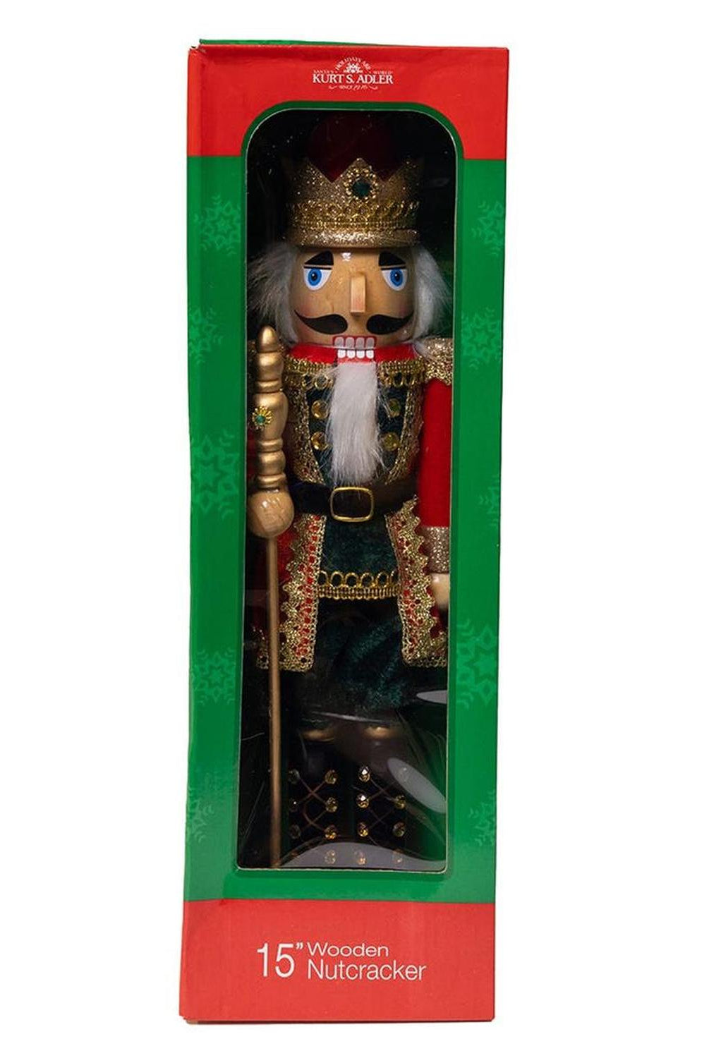 Kurt Adler 15-Inch Red and Green King Nutcracker