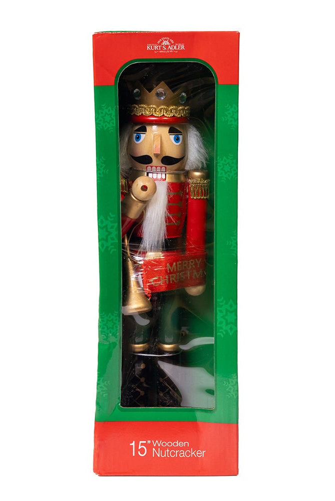 Shop For Kurt Adler 15 - Inch Red and Green With Horn Nutcracker