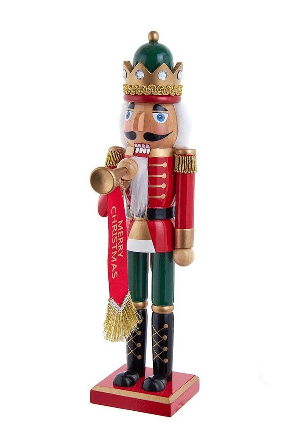 Kurt Adler 15-Inch Red and Green With Horn Nutcracker