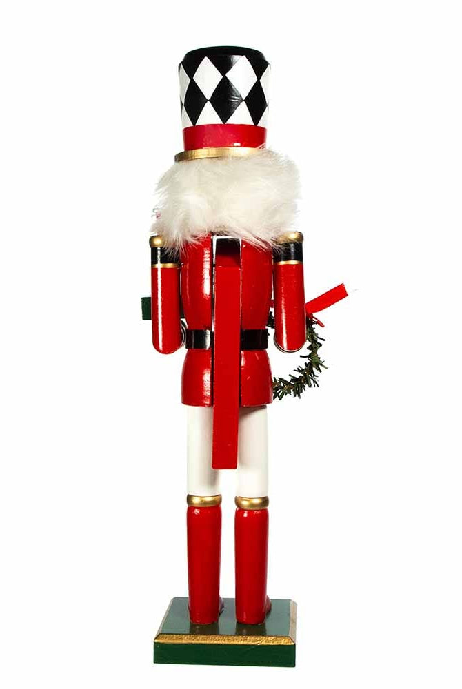 Shop For Kurt Adler 15 - Inch Red, White and Black Nutcracker with Gift Box and Wreath