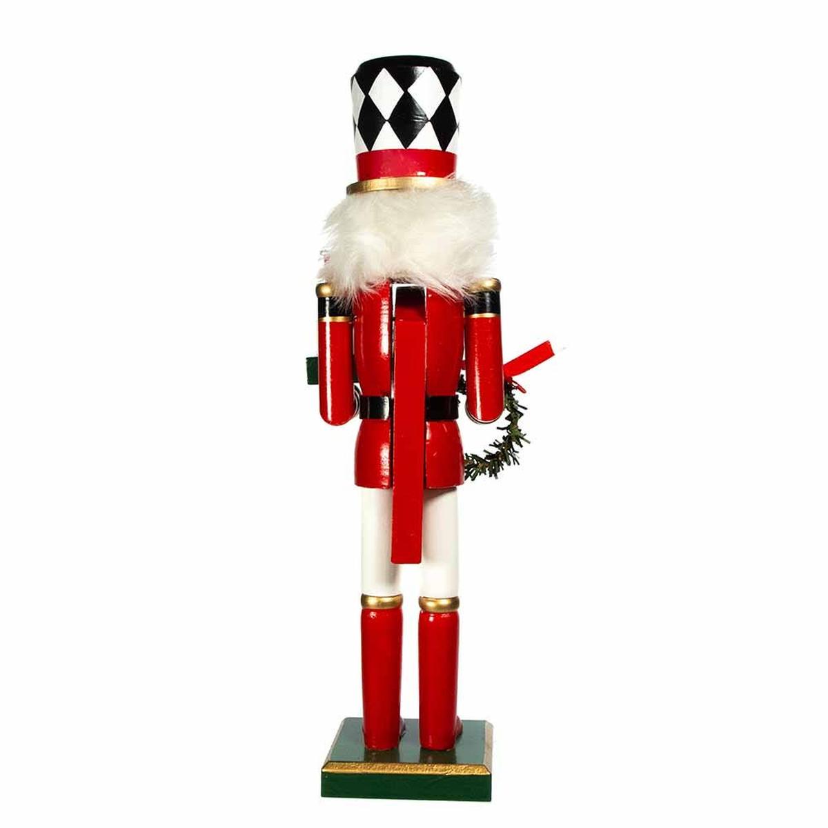Shop For Kurt Adler 15 - Inch Red, White and Black Nutcracker with Gift Box and Wreath