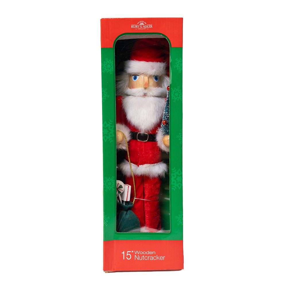 Shop For Kurt Adler 15 - Inch Santa With Gifts and Tree Nutcracker