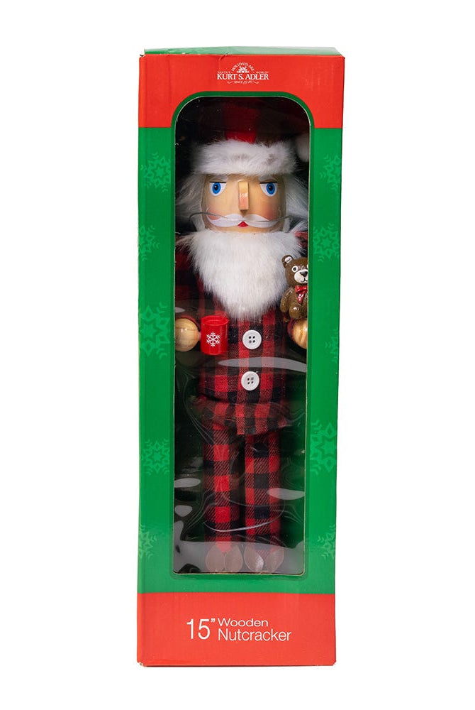 Shop For Kurt Adler 15 - Inch Santa With Red Pajamas Nutcracker