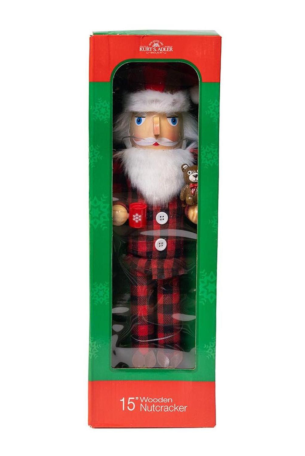 Kurt Adler 15-Inch Santa With Red Pajamas Nutcracker