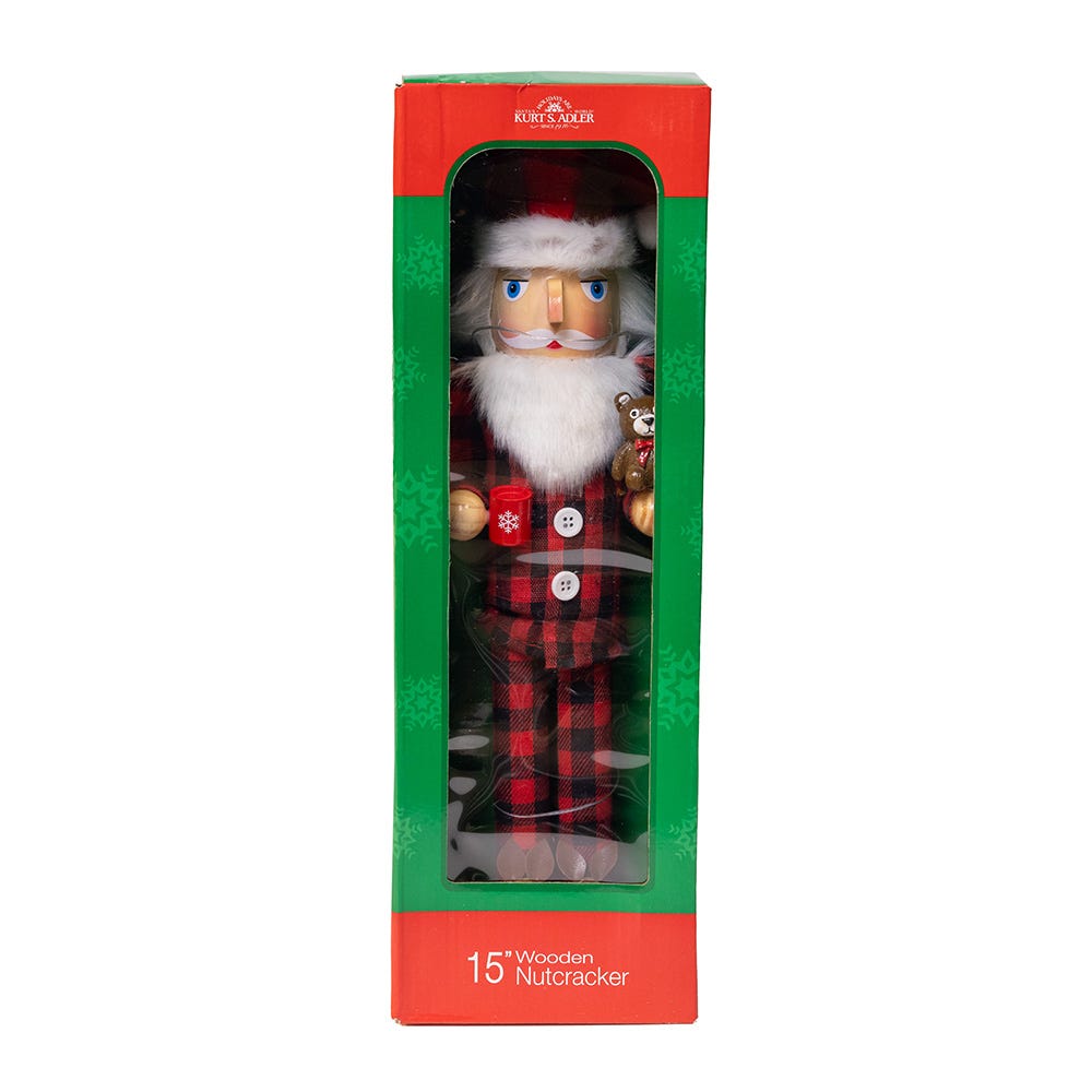 Shop For Kurt Adler 15 - Inch Santa With Red Pajamas Nutcracker