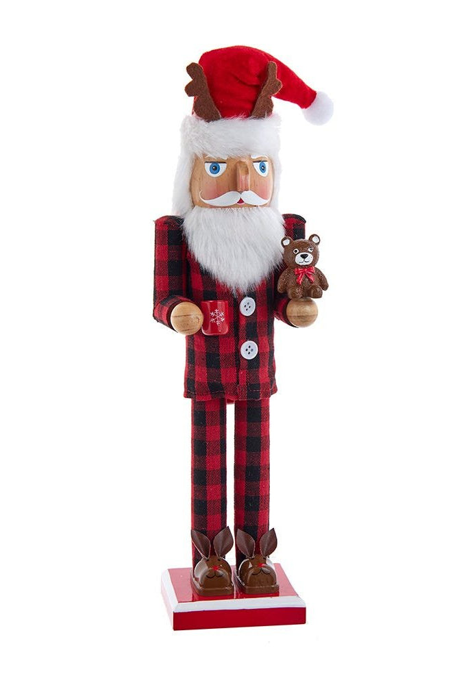 Shop For Kurt Adler 15 - Inch Santa With Red Pajamas Nutcracker
