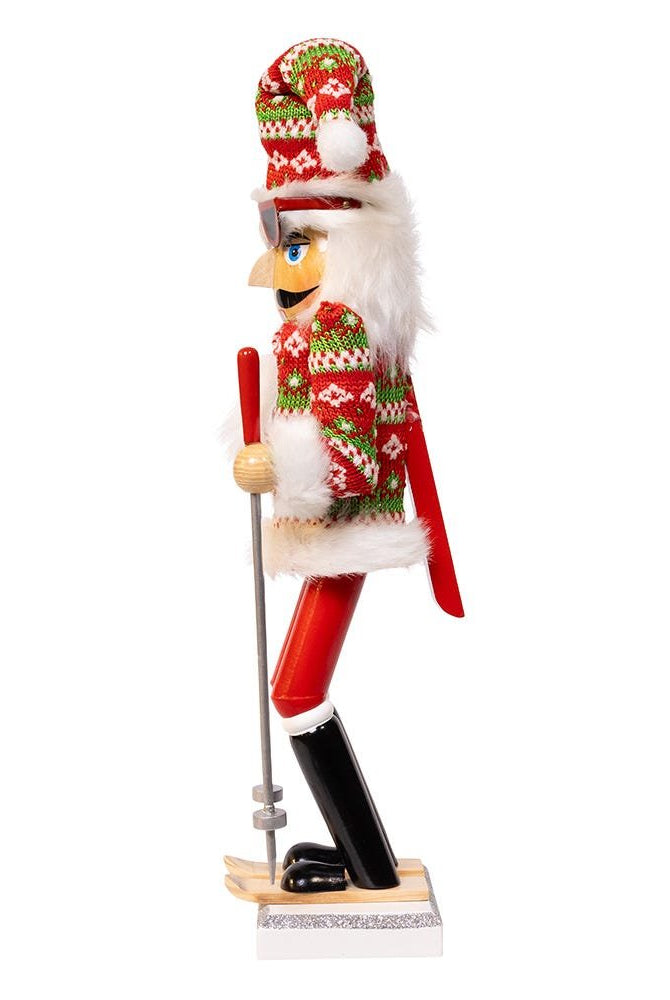 Shop For Kurt Adler 15 - Inch Ski Santa With Christmas Sweater Nutcracker