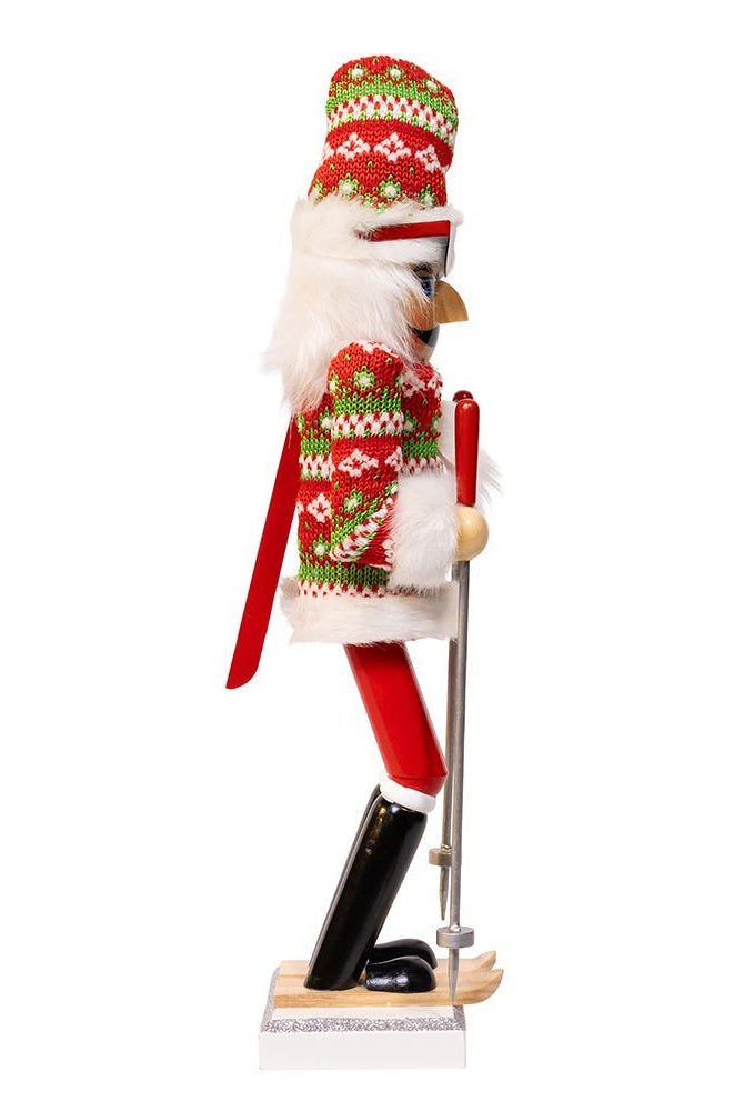 Shop For Kurt Adler 15 - Inch Ski Santa With Christmas Sweater Nutcracker