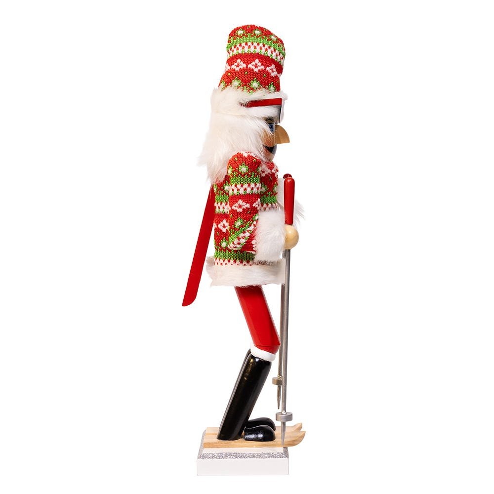 Shop For Kurt Adler 15 - Inch Ski Santa With Christmas Sweater Nutcracker