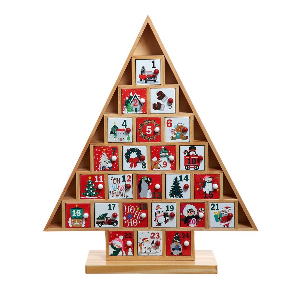 Shop For Kurt Adler 15 - Inch Wooden Tree Advent Calendar