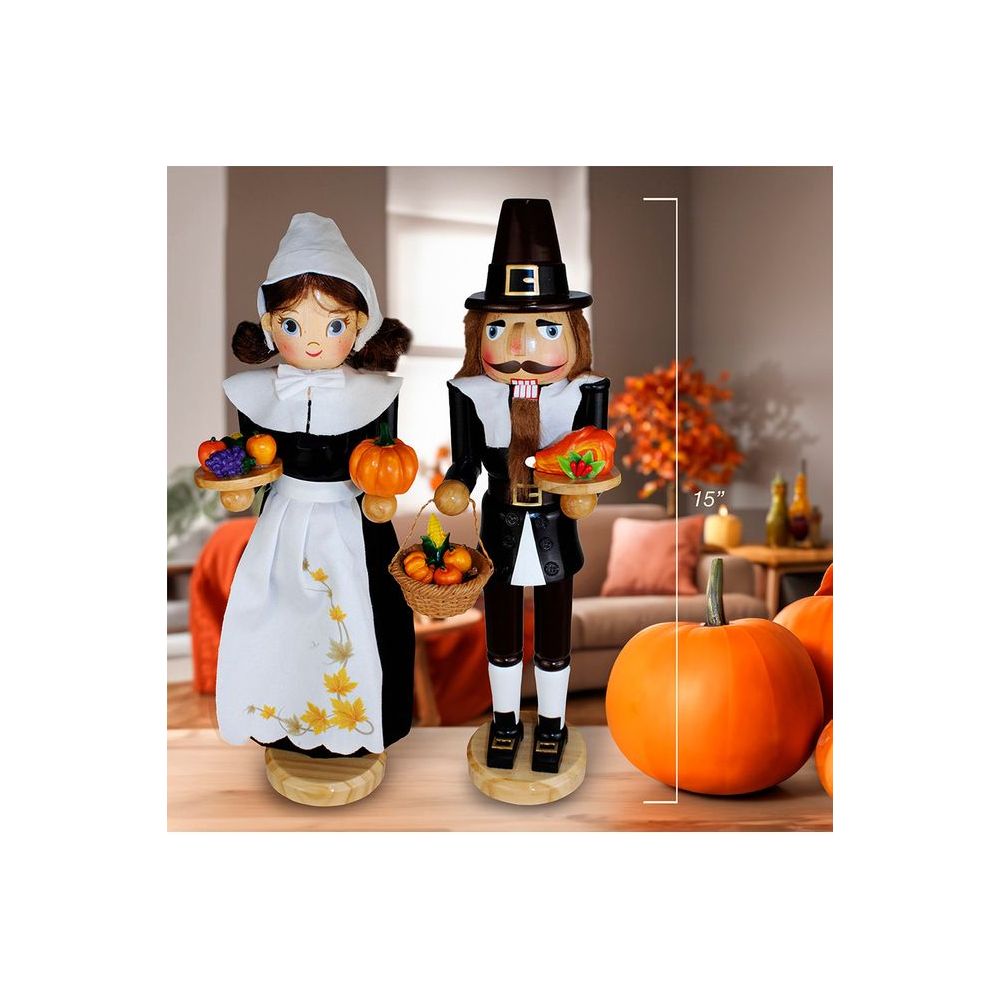 Shop For Kurt Adler 15" Pilgrim Nutcrackers 2 - Piece Set