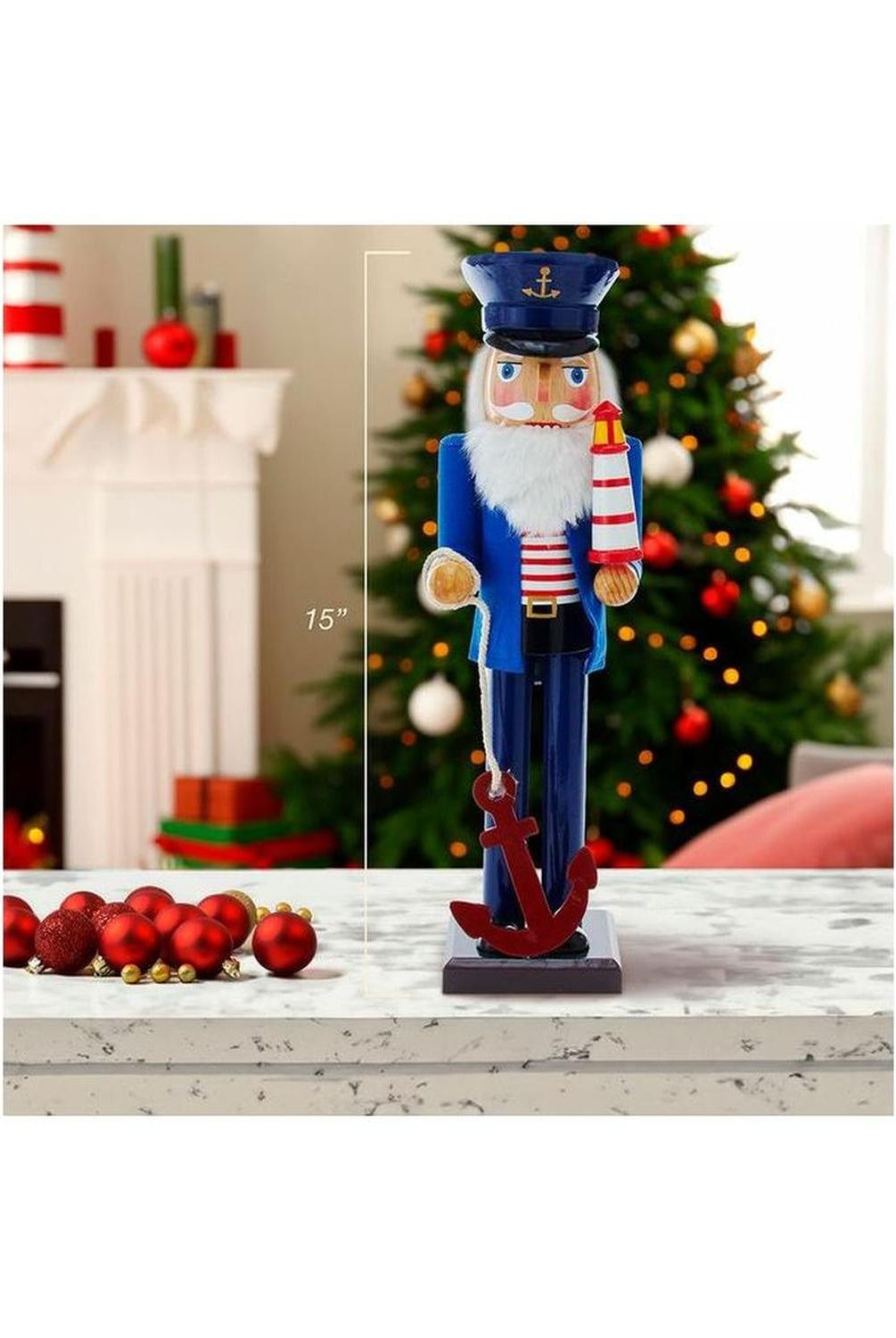 Kurt Adler 15" Sailor Nutcracker with Anchor
